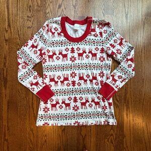 Hanna Andersson Women's Holiday Long John Pajama Top Large